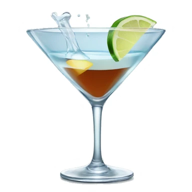 Clear liquid in martini glass  sticker