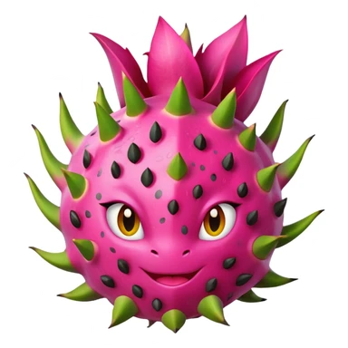 Dragon fruit emoji not spiny outside of dragonfruit  sticker