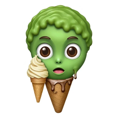 Alien eating poop icecream sticker