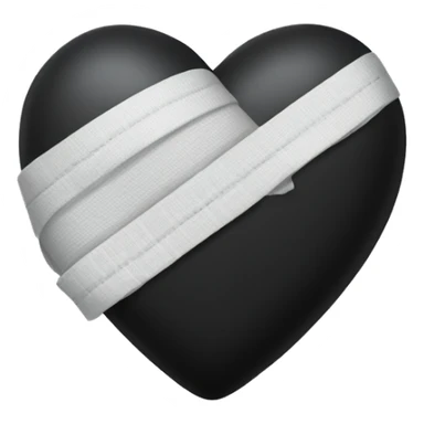 Black heart with bandages covering sticker
