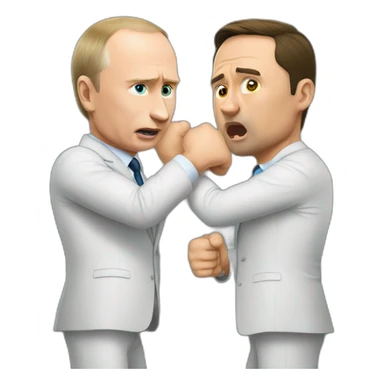 Putin fight with Zelensky sticker