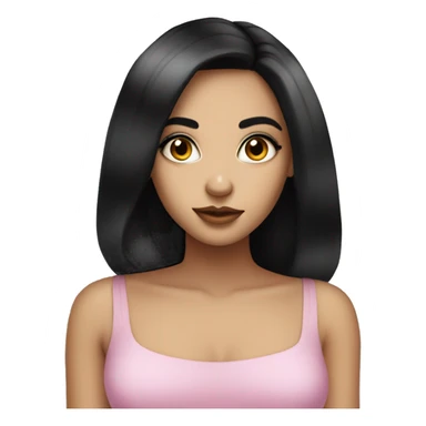 coquette girl with black Hair and big beauty eyes  sticker