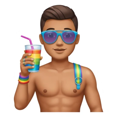 drink holders with sunglasses tattoto gay sticker