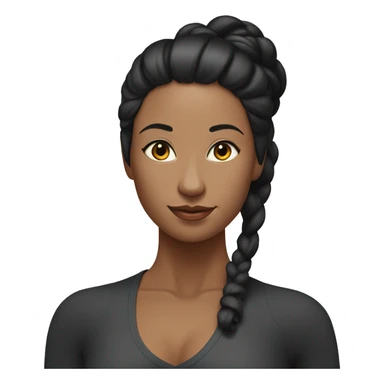 Fit woman in a tight suit with black hair tied in a bun doing yoga sticker