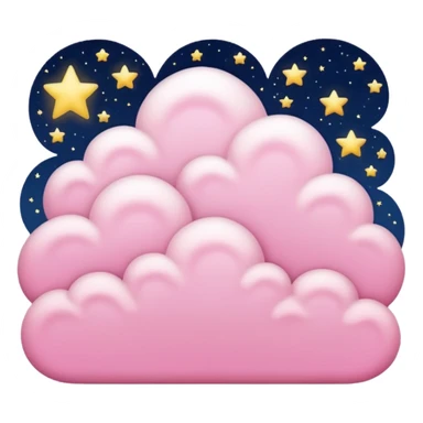 starry night sky, pink cloud sticker