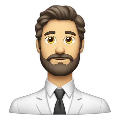 Hombre con barba vestido de traje blanco sticker