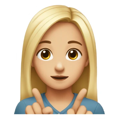 Girl twiddling her fingers with puppy eyes sticker