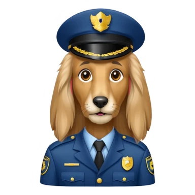 Afghan Hound dog as a security guard sticker