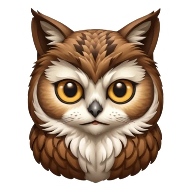 A owl with a cat head sticker