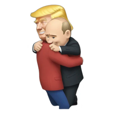 Donald Trump hugs by putin sticker