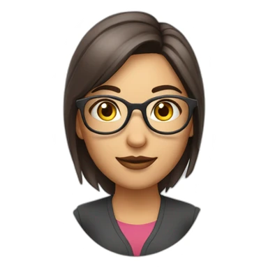 culina smart girl with reading glasses no books sticker