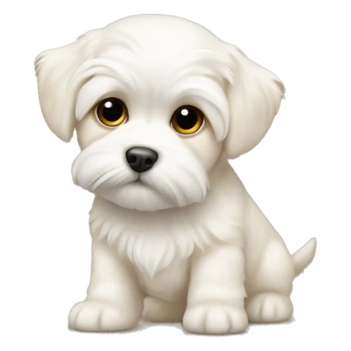 White and cream Maltese puppy sticker