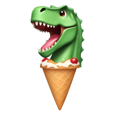 dinosaur with ice cream on head sticker