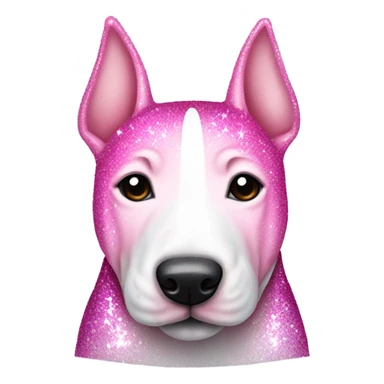 Pink ombre full-body bull terrier with glitter sticker