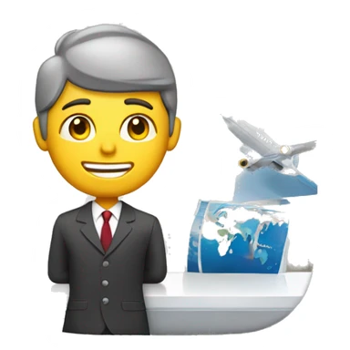 Corporate traveller booking flight on app sticker