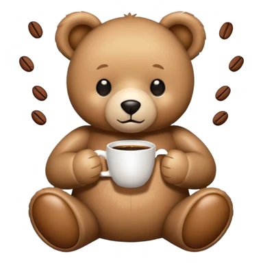 Teddy bear and coffee surrounded by camera flashes sticker