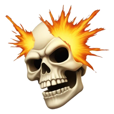 Skull emoji combined with explosion emoji sticker