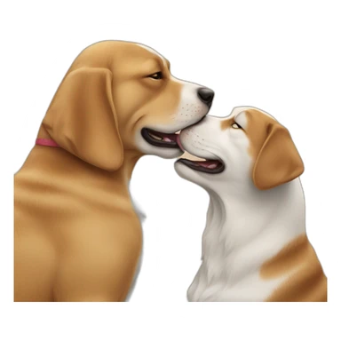 Cat kiss dog sticker