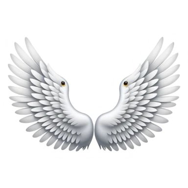 Left emoji white wing sticker
