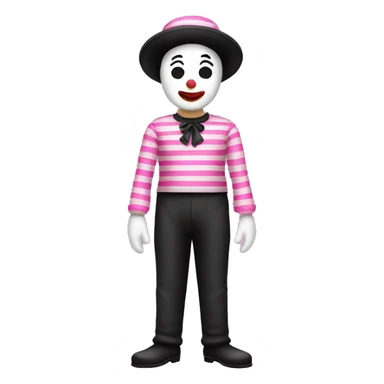 Pink full body stripe mime sticker