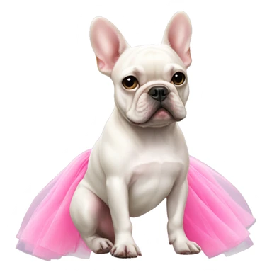 White French bulldog with pink tutu sticker