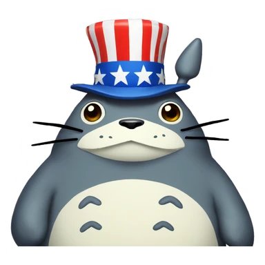 totoro dressed in uncle sam  sticker