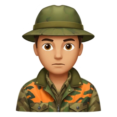 male hunter, alert expression sticker
