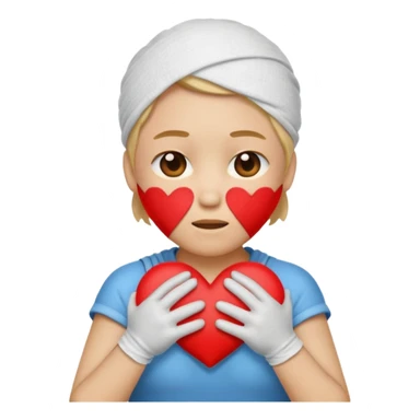 crea un emoji con esos 3 en conjunto ❤️‍🩹😩🫶🏼 sticker