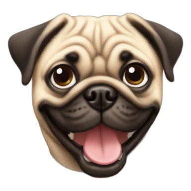 smiling pug sticker