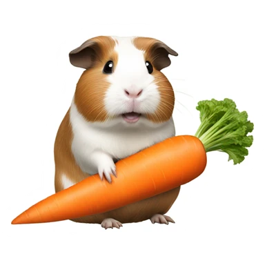 A guinea pig riding a carrot  sticker