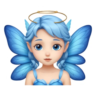 A shy fairy with soft blue wings sticker