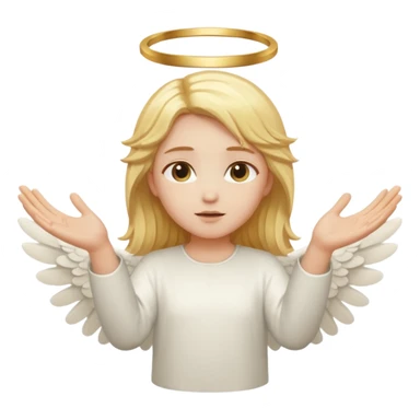 Create an angel with a distance between its two hands. I will add a button to that empty space. sticker