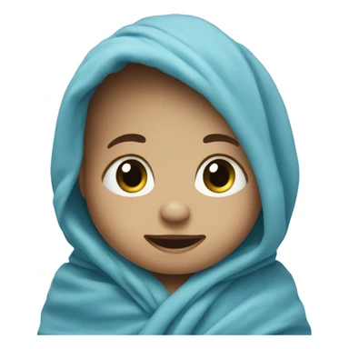 a little baby wrapped in blue blanket sticker