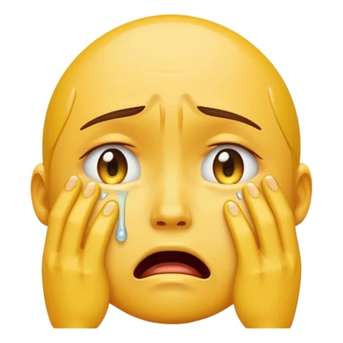 Very very very sad in anguish crying yellow emoji head  sticker