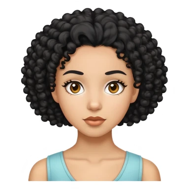 mixed-race girl with shaved curly black hair sticker