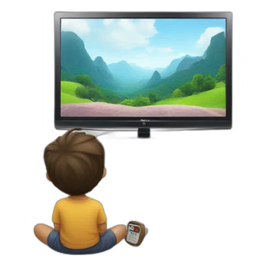 Cute  boy watching lg television sticker