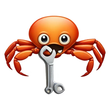 crab holding a wrench  sticker
