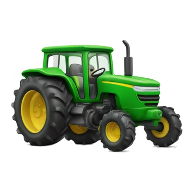 Tractor verde con su carro sticker