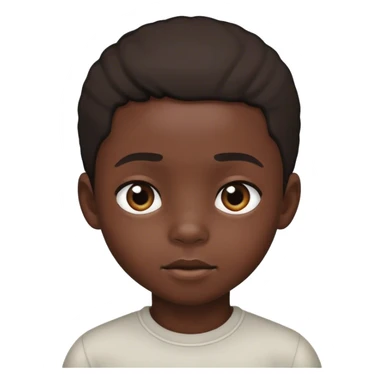 Black child boy just head sticker
