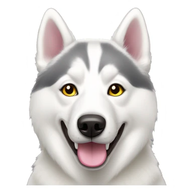 White husky with pink nose and yellow eyes  sticker