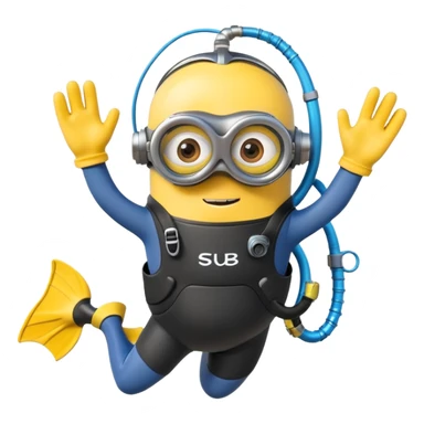 Scuba diving minion sticker