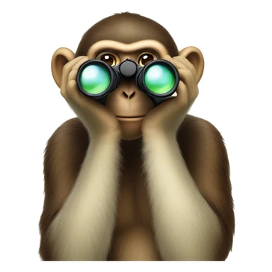 Monkey watching through binoculars sticker