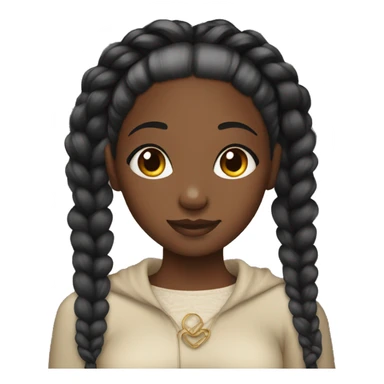 Black girl with goddess braids sticker