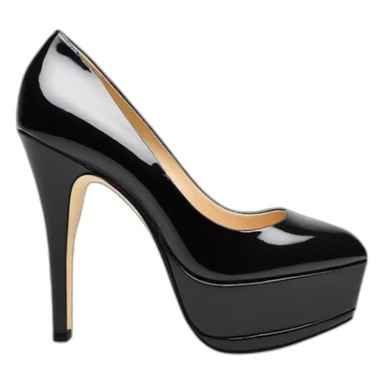 Black Patent Leather Daffodile Platform Heels sticker