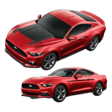 red new mustang car sticker