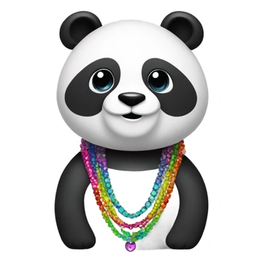 Panda with necklace sticker