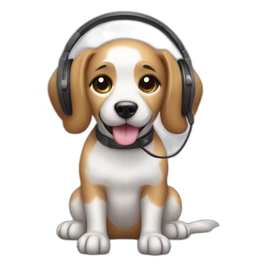 cute dog with headphones sticker