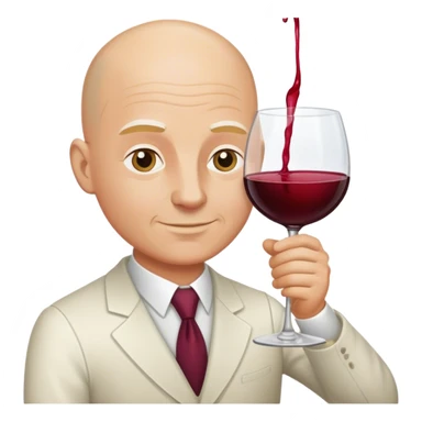 Bald white guy pouring wine sticker