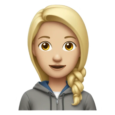 Blonde blue eyed female teacher wearing sweats and a hoodie  sticker