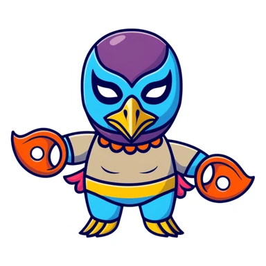 Louisiana themed luchador mask with pelican and New Orleans jazz elements sticker